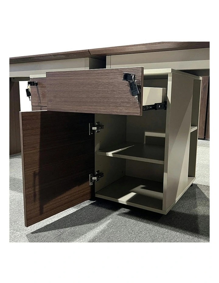 ANDERSON 2 People Workstation 2.4M - Hazelnut & Beige image 7