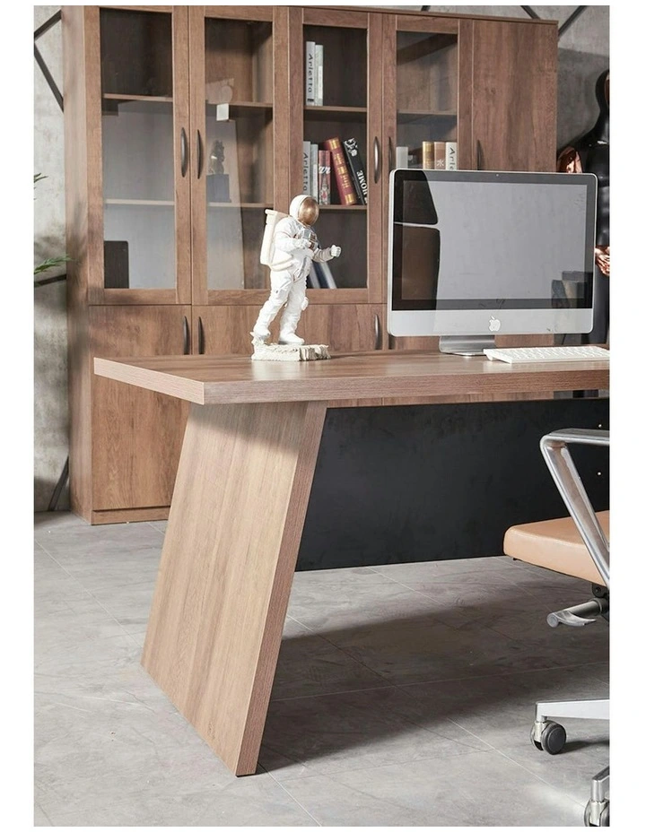 SUTTON Executive Desk with Left Return 180-200cm - Warm Oak & Black image 5