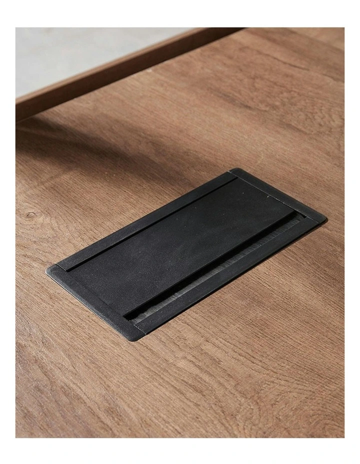 SUTTON Executive Desk with Left Return 180-200cm - Warm Oak & Black image 6