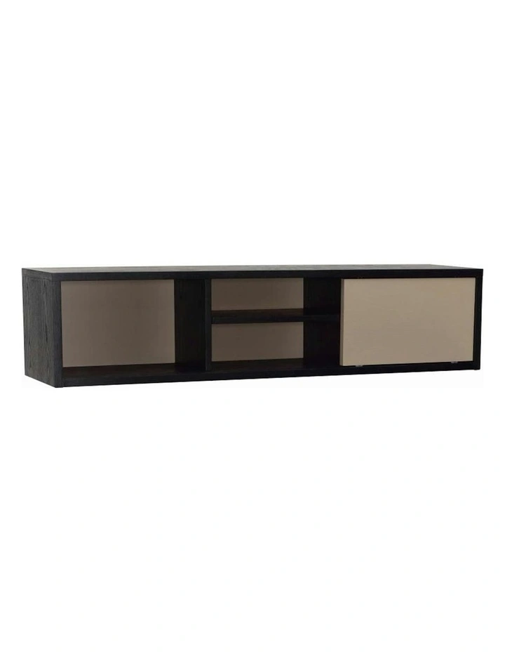 Mabon Wall Mount Shelf Storage Unit - Black & Taupe image 1