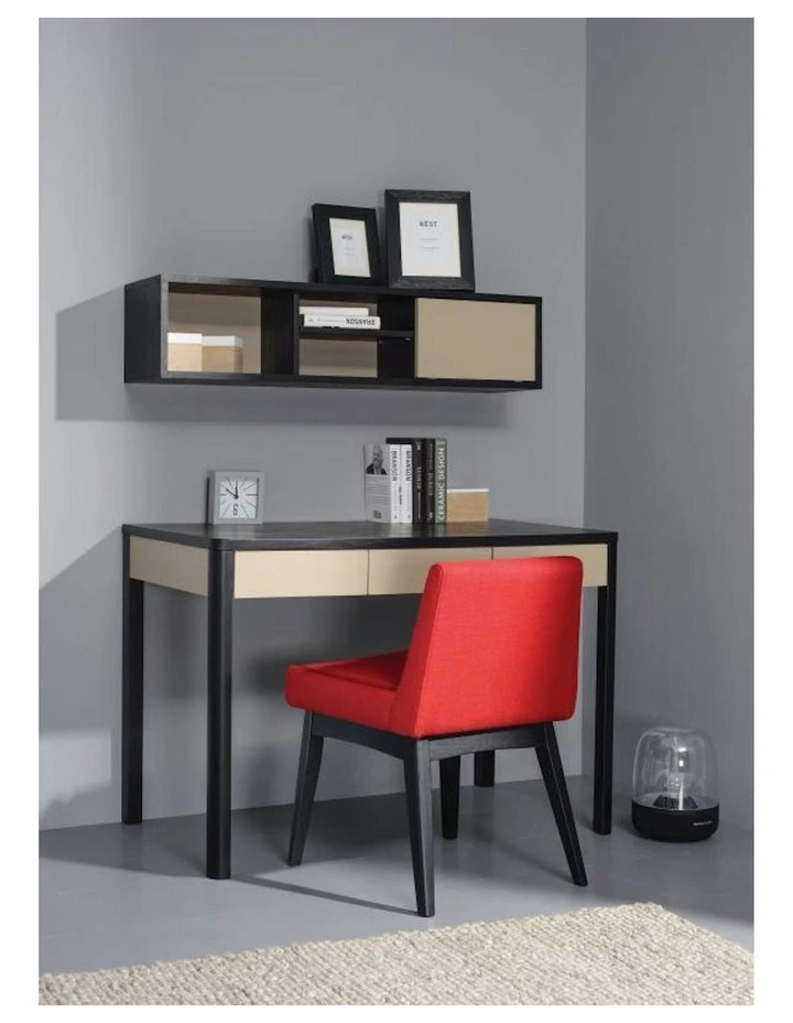 Mabon Wall Mount Shelf Storage Unit - Black & Taupe image 2