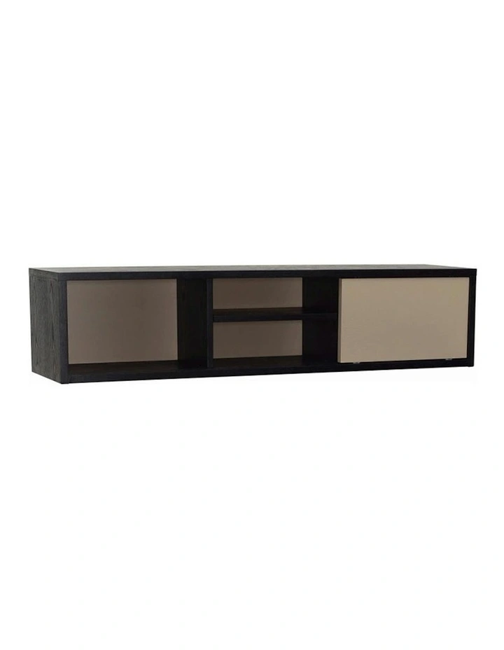 Mabon Wall Mount Shelf Storage Unit - Black & Taupe image 5