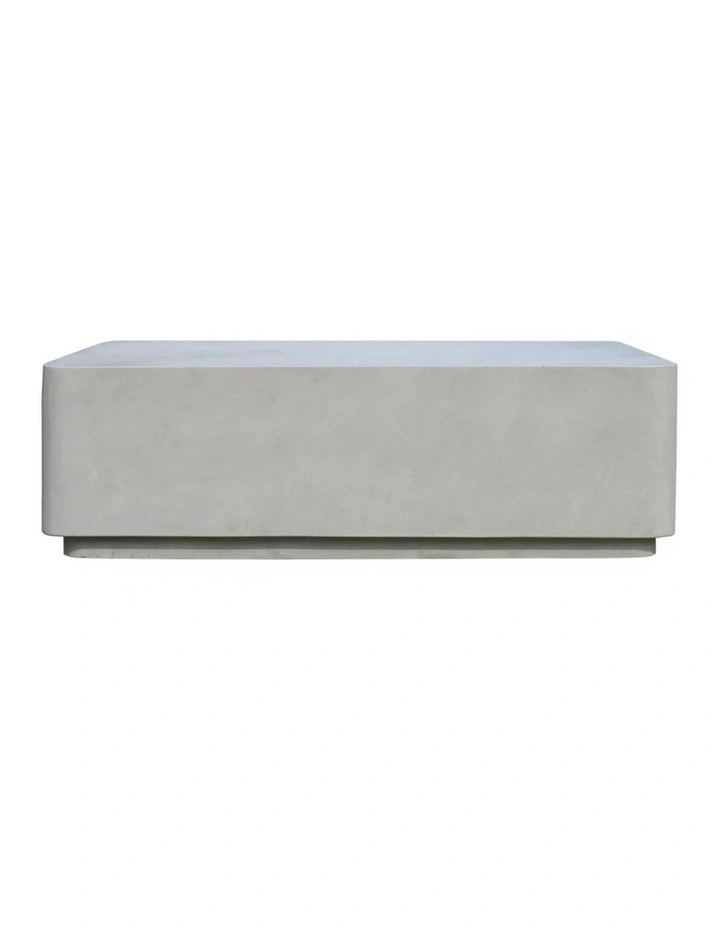 ROCCO Indoor & Outdoor Rectangular Coffee Table 100.5cm - White Concrete image 1