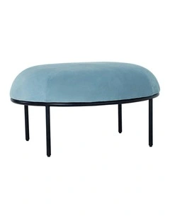 VAMOS Oval Footstool/ Ottoman 80cm - Jade & Black