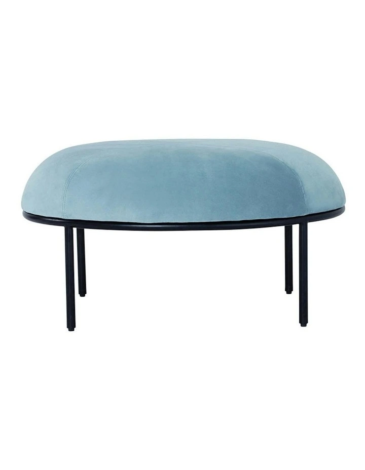 VAMOS Oval Footstool/ Ottoman 80cm - Jade & Black image 2