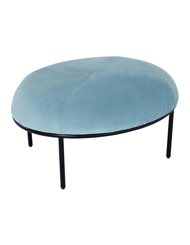 VAMOS Oval Footstool/ Ottoman 80cm - Jade & Black image 3