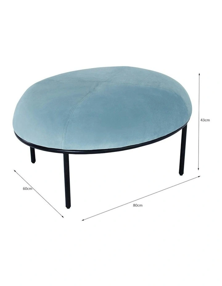 VAMOS Oval Footstool/ Ottoman 80cm - Jade & Black image 5