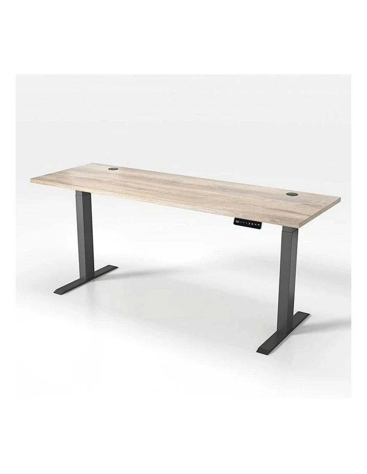 ALVIS Standing Desk with Lift 1.8M - Warm Oak & Black image 1