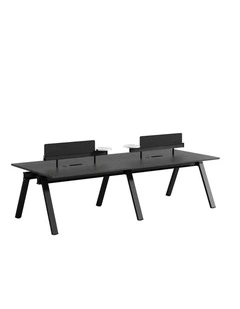DOLAN 4 Seater Workstation 2.8m - Black Concrete