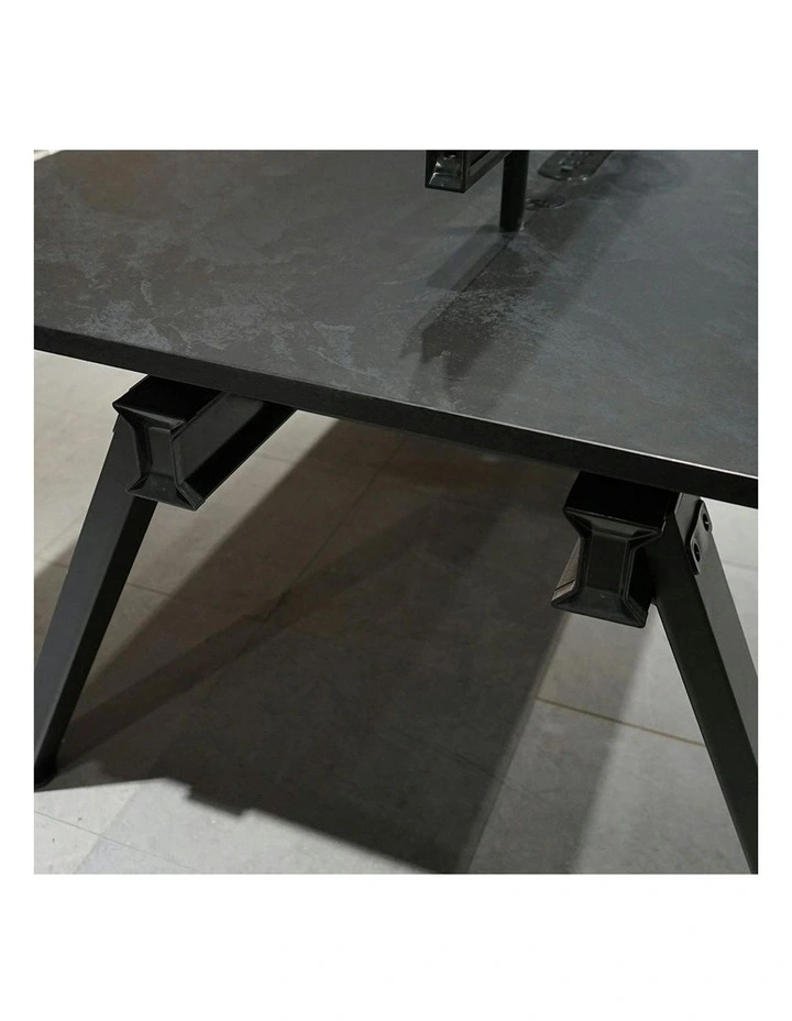 DOLAN 4 Seater Workstation 2.8m - Black Concrete image 3