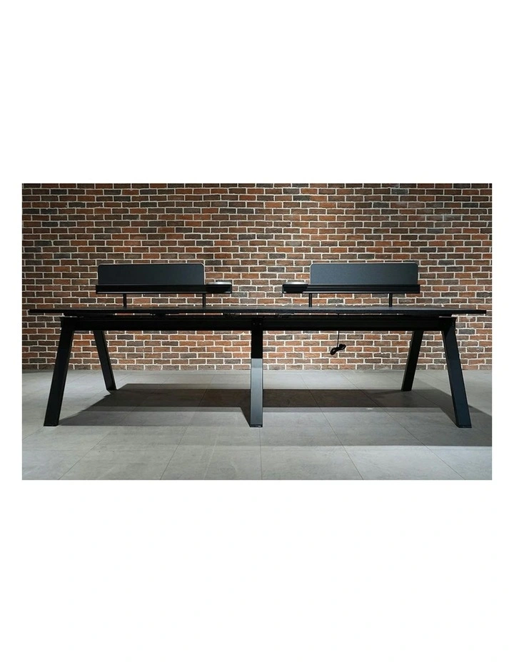 DOLAN 4 Seater Workstation 2.8m - Black Concrete image 7