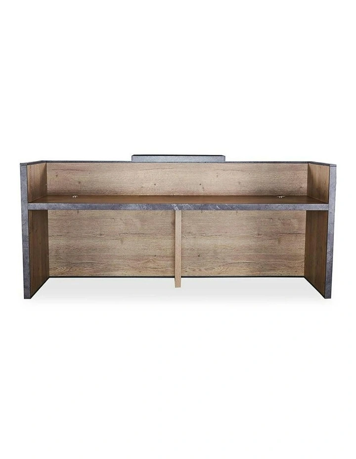DEWITT Reception Desk 2.4M - Tobacco & Dark Concrete image 4