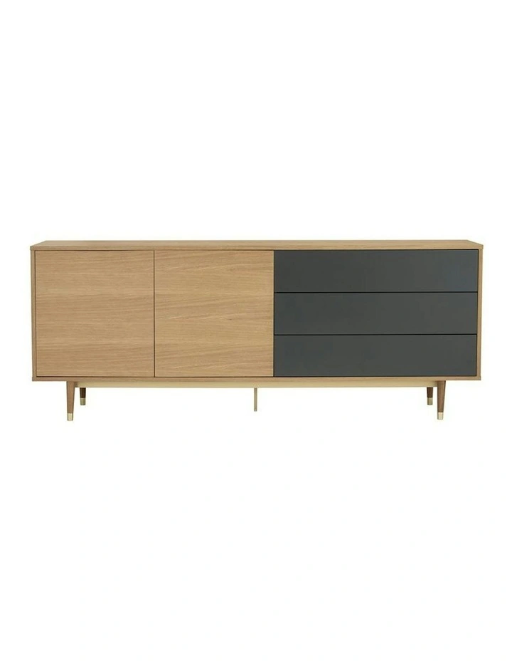 HOUSTON 200cm Sideboard Buffet - Oak & Grey image 5