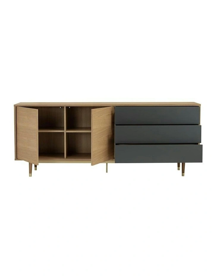 HOUSTON 200cm Sideboard Buffet - Oak & Grey image 6