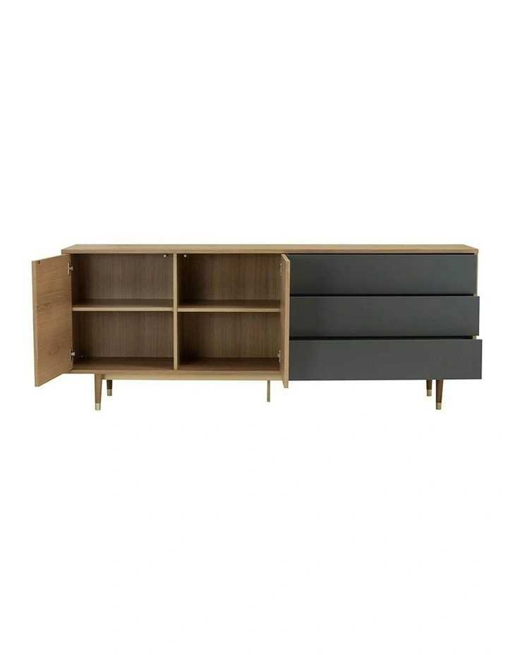 HOUSTON 200cm Sideboard Buffet - Oak & Grey image 7