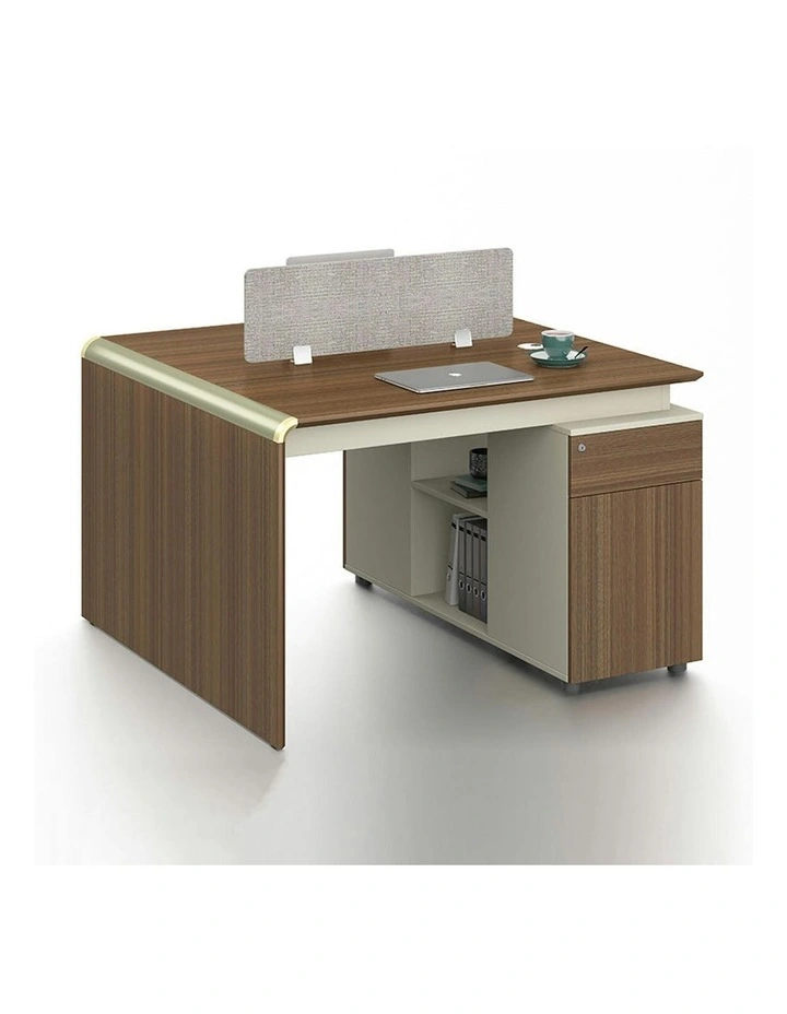 ANDERSON 2 People Back to Back Workstation 1.2M - Hazelnut & Beige image 1