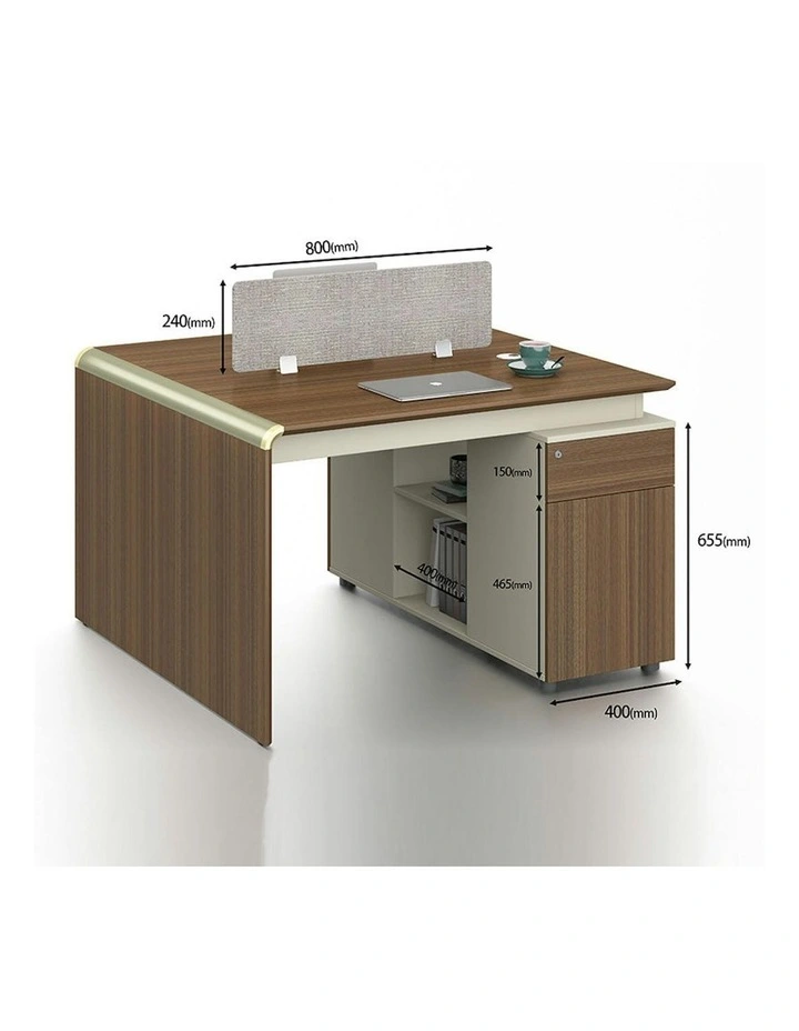 ANDERSON 2 People Back to Back Workstation 1.2M - Hazelnut & Beige image 5