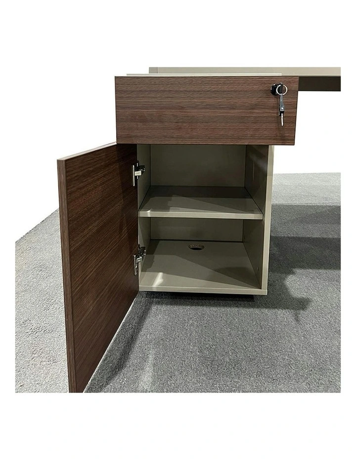 ANDERSON 2 People Back to Back Workstation 1.2M - Hazelnut & Beige image 6