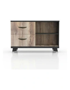 HALDIS Credenza Small 120cm - Warm Oak & Black