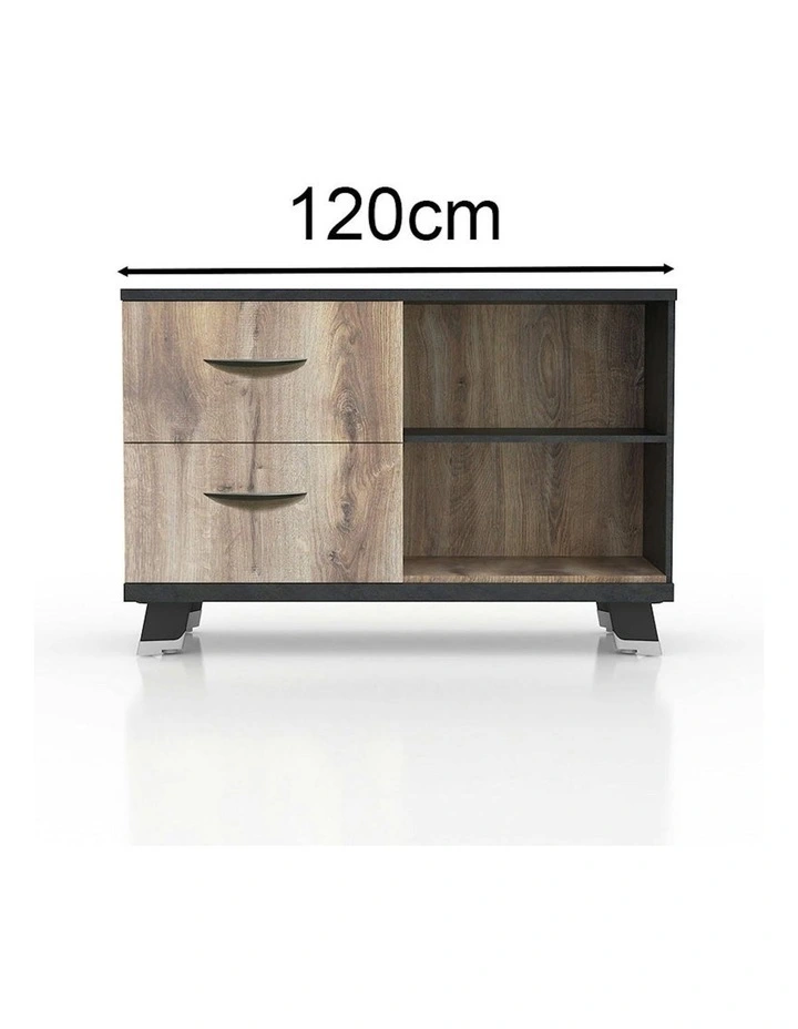 HALDIS Credenza Small 120cm - Warm Oak & Black image 3