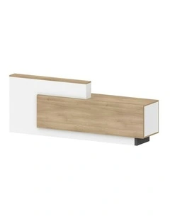 HELMER Reception Desk 2.4M Right Panel - Oak & White