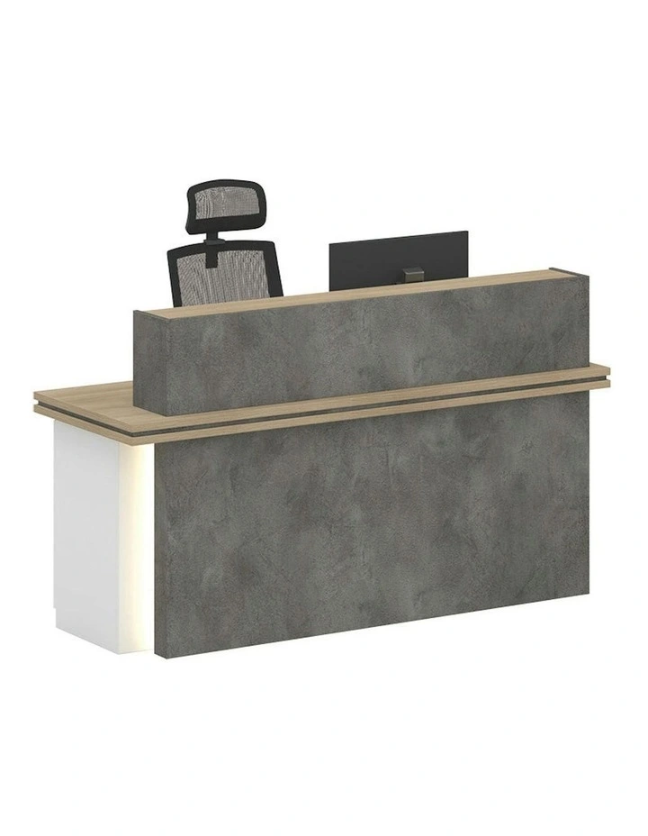 JARIN  Reception Desk 1.8M Left Panel - Carbon Grey & White Colour image 1