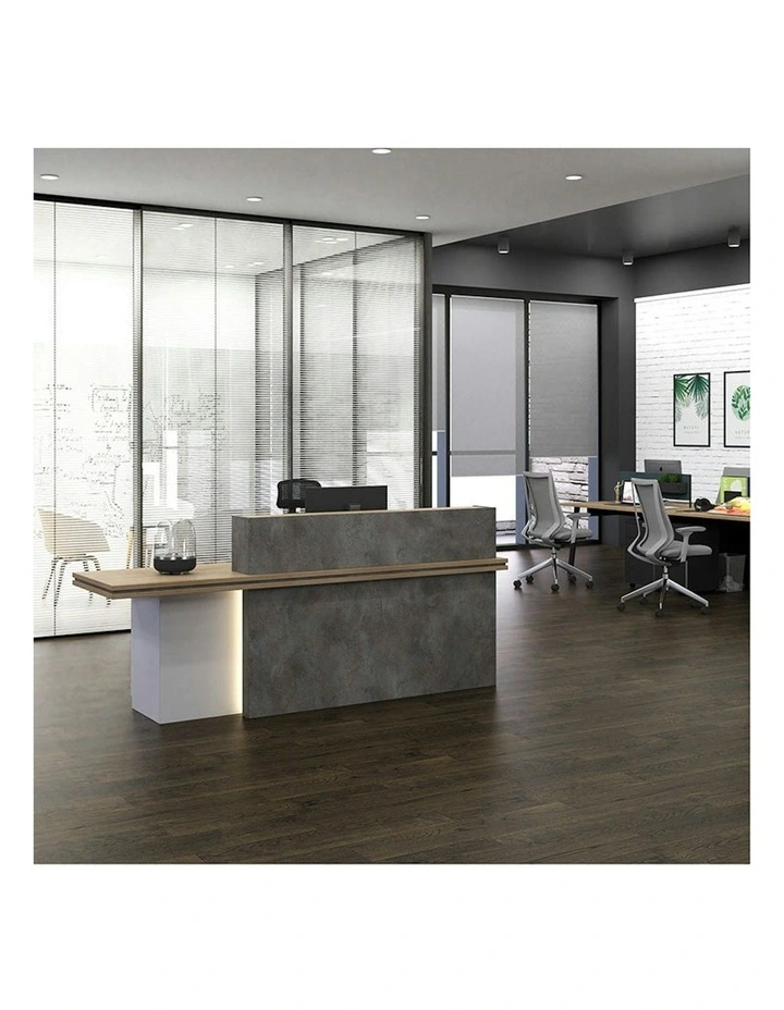 JARIN  Reception Desk 1.8M Left Panel - Carbon Grey & White Colour image 2
