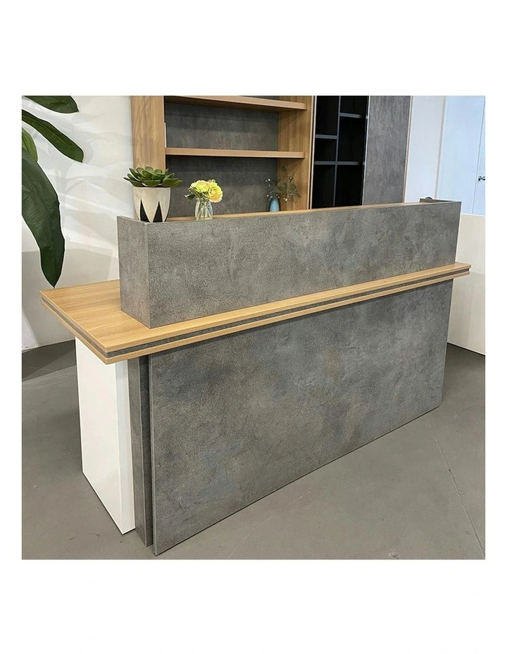 JARIN  Reception Desk 1.8M Left Panel - Carbon Grey & White Colour image 3