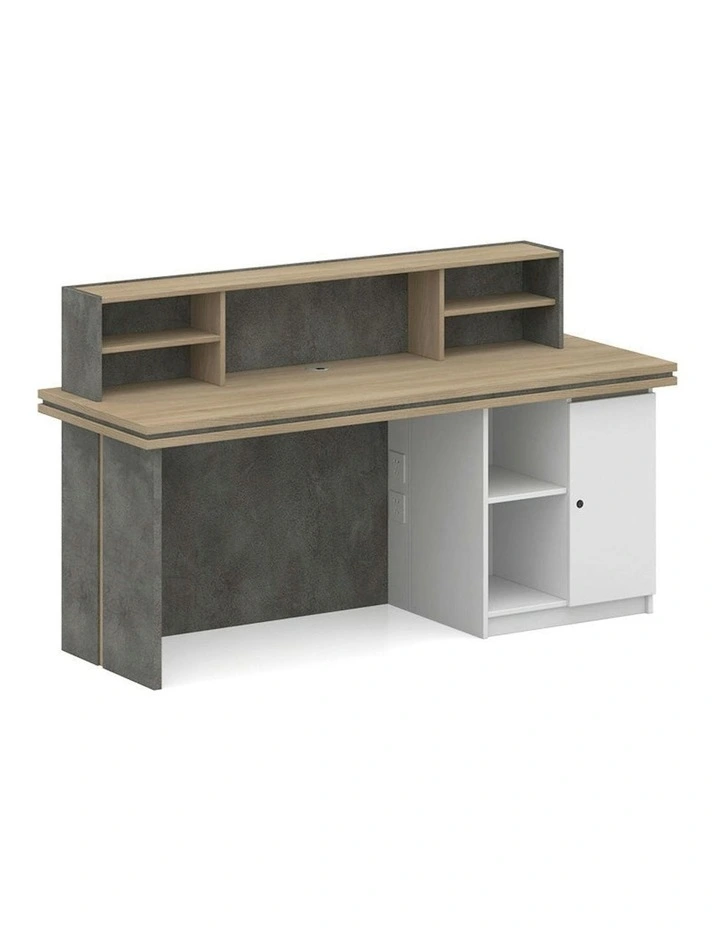 JARIN  Reception Desk 1.8M Left Panel - Carbon Grey & White Colour image 4