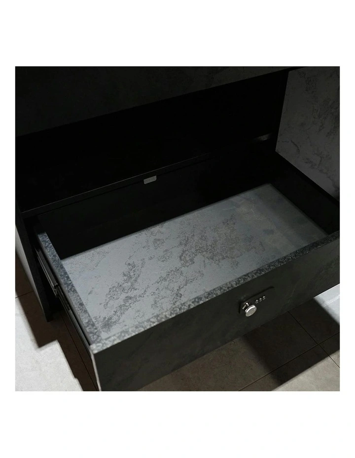 DOLAN Executive Desk Workstation 1.4m - 1.6m - Left Return - Black Concrete image 3