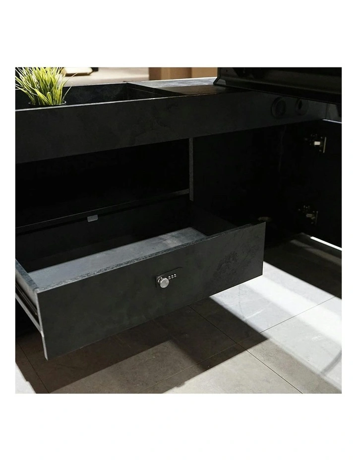 DOLAN Executive Desk Workstation 1.4m - 1.6m - Left Return - Black Concrete image 5