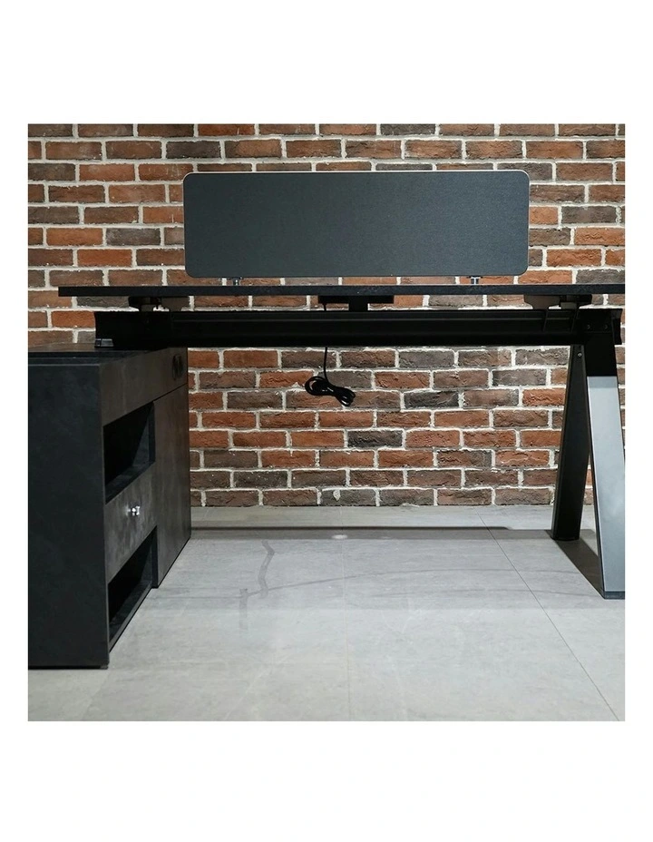 DOLAN Executive Desk Workstation 1.4m - 1.6m - Left Return - Black Concrete image 6