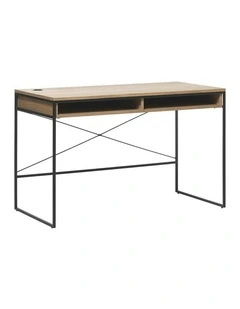RIVOLI Study Desk 120cm -  Natural Oak & Black