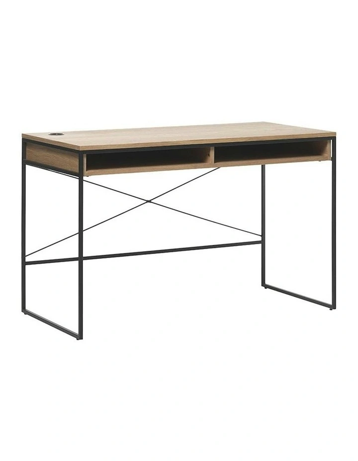 RIVOLI Study Desk 120cm -  Natural Oak & Black image 1