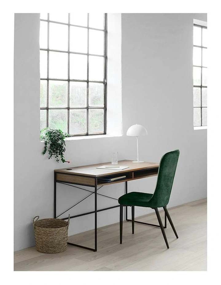 RIVOLI Study Desk 120cm -  Natural Oak & Black image 2