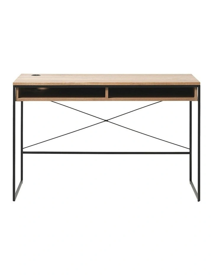 RIVOLI Study Desk 120cm -  Natural Oak & Black image 3