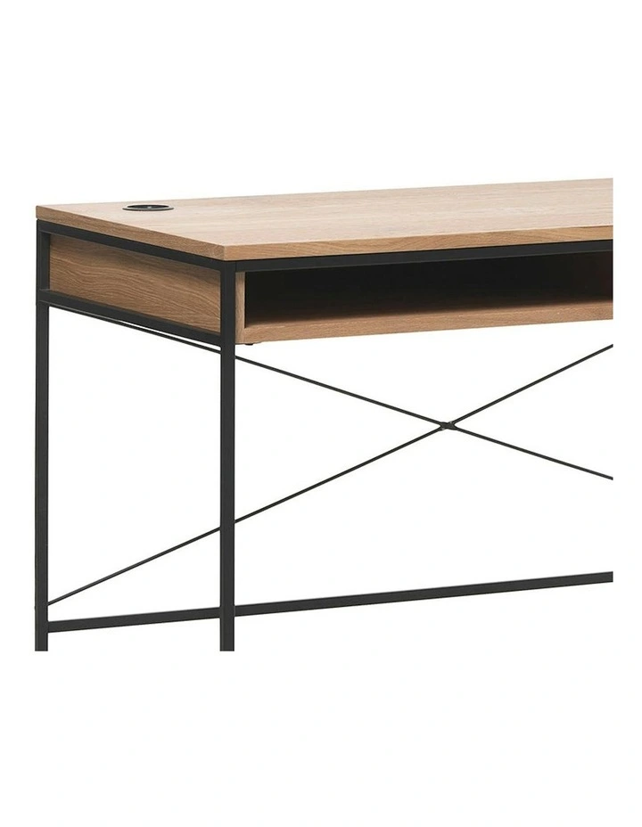 RIVOLI Study Desk 120cm -  Natural Oak & Black image 4