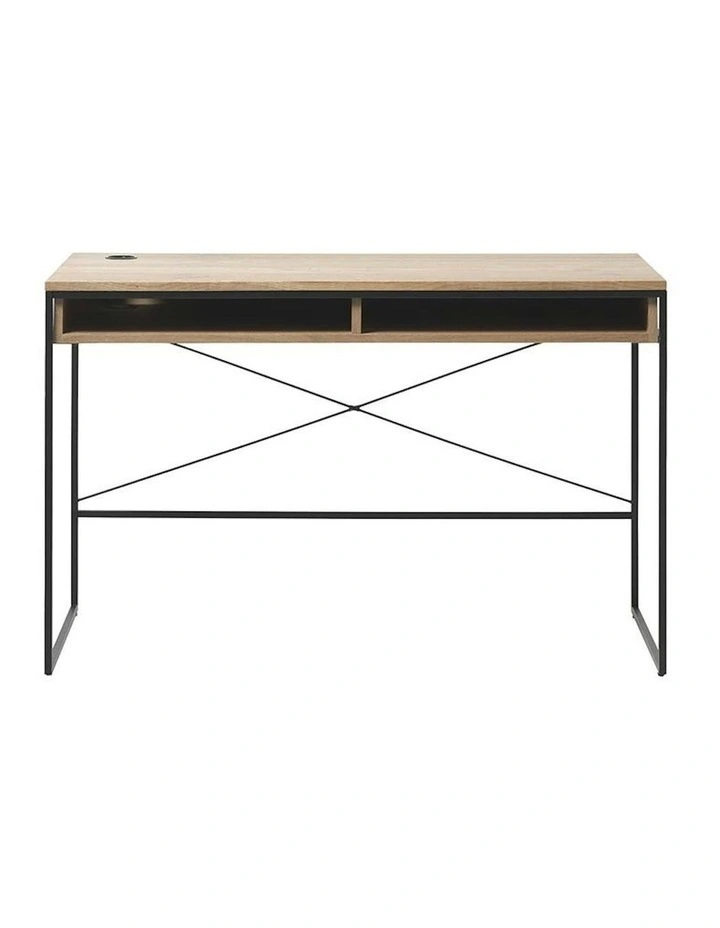 RIVOLI Study Desk 120cm -  Natural Oak & Black image 7