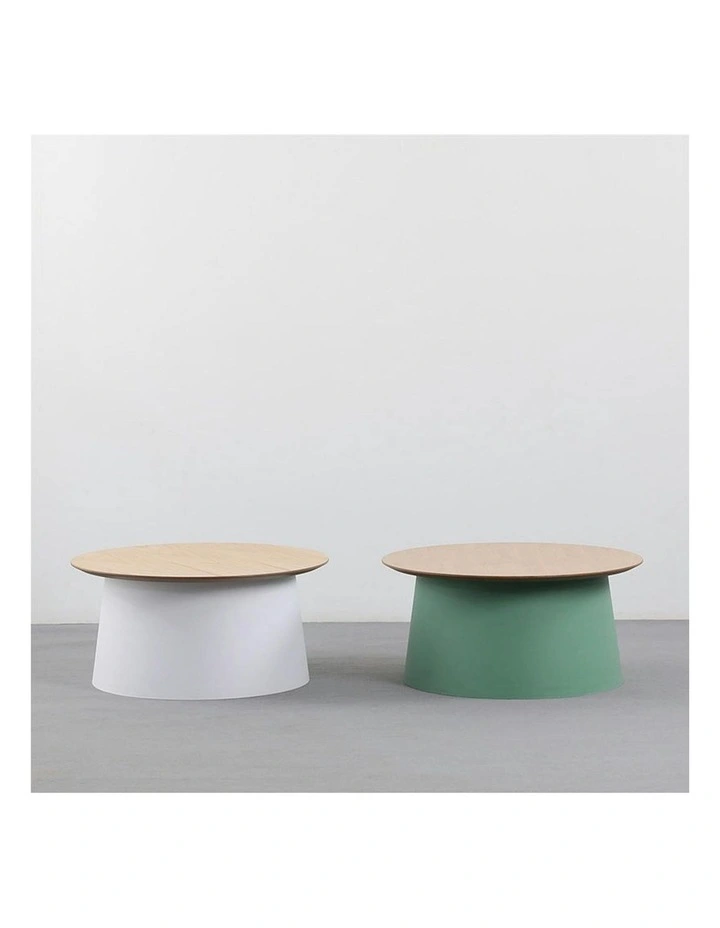ZEEBA Coffee Table 69cm - White & natural image 4