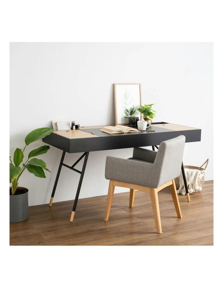 MORSE Study Desk 140cm - Black & Oak image 2