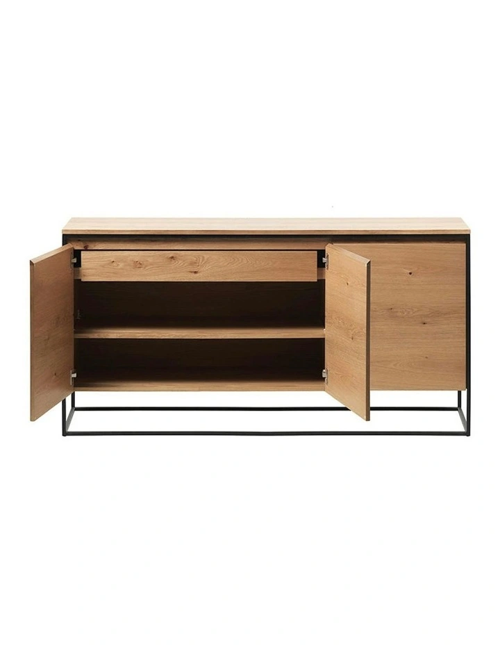 RIVOLI Sideboard 155cm - Natural Oak / Black image 3