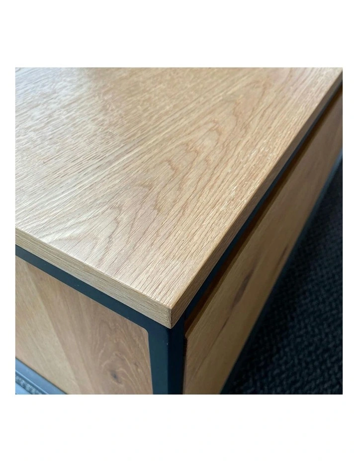 RIVOLI Sideboard 155cm - Natural Oak / Black image 4