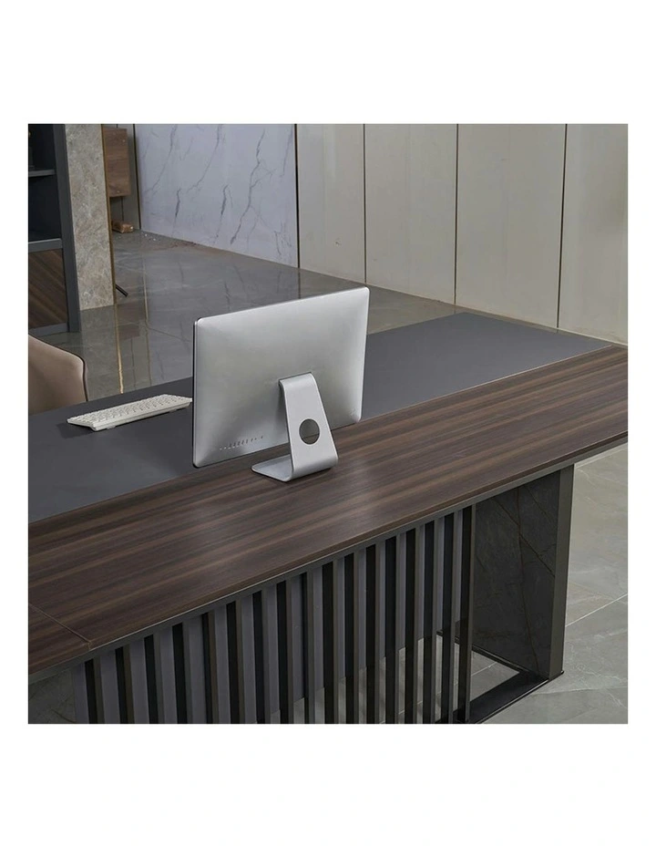 MADEIRA Executive Desk 220cm Left Return - Hazelnut & Grey image 5
