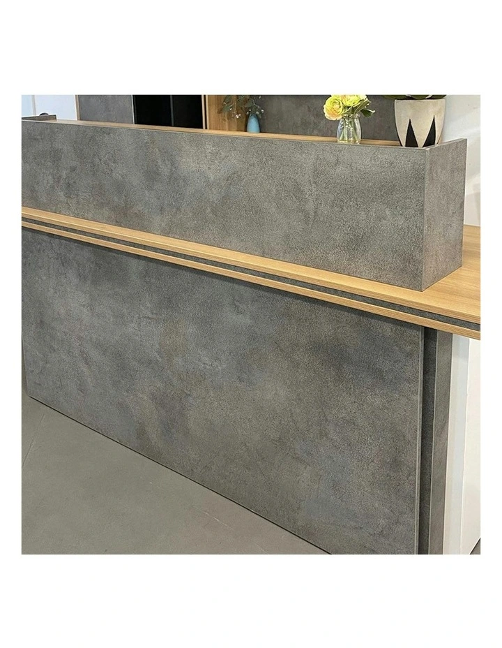 JARIN Reception Desk 2.4M Right Panel - Carbon Grey & White Colour image 2
