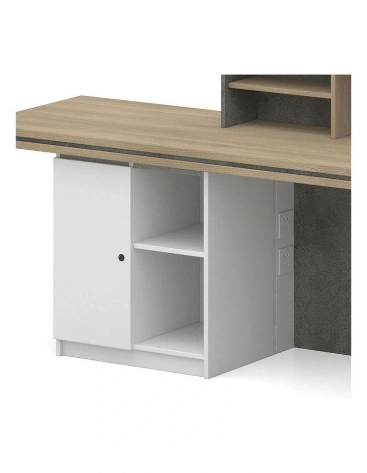 JARIN Reception Desk 2.4M Right Panel - Carbon Grey & White Colour image 7
