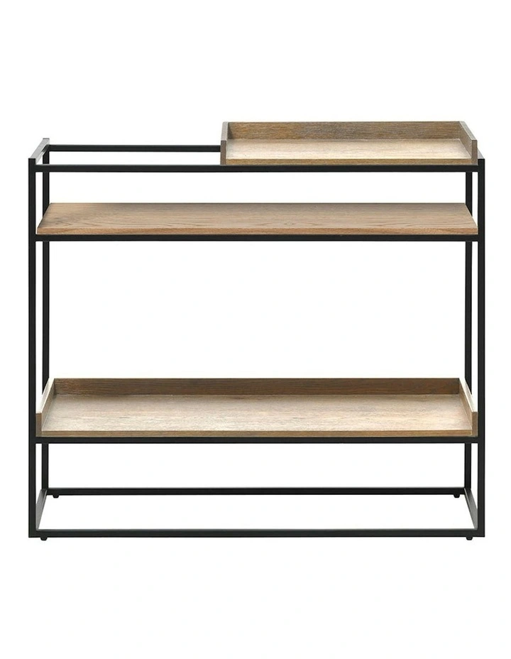 RIVOLI Display Unit Console 90cm - Natural Oak / Black image 1