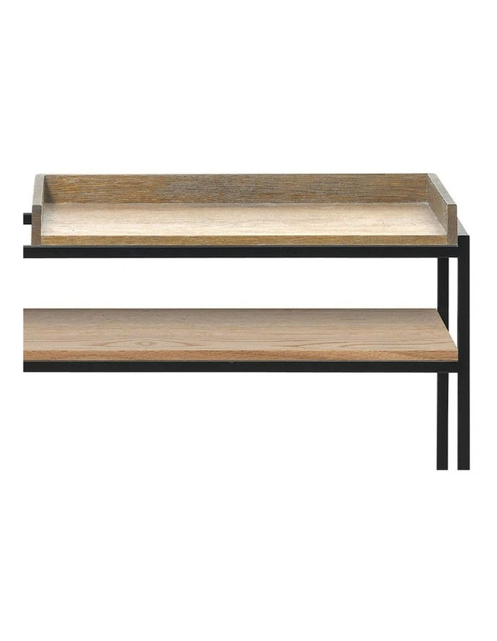 RIVOLI Display Unit Console 90cm - Natural Oak / Black image 4