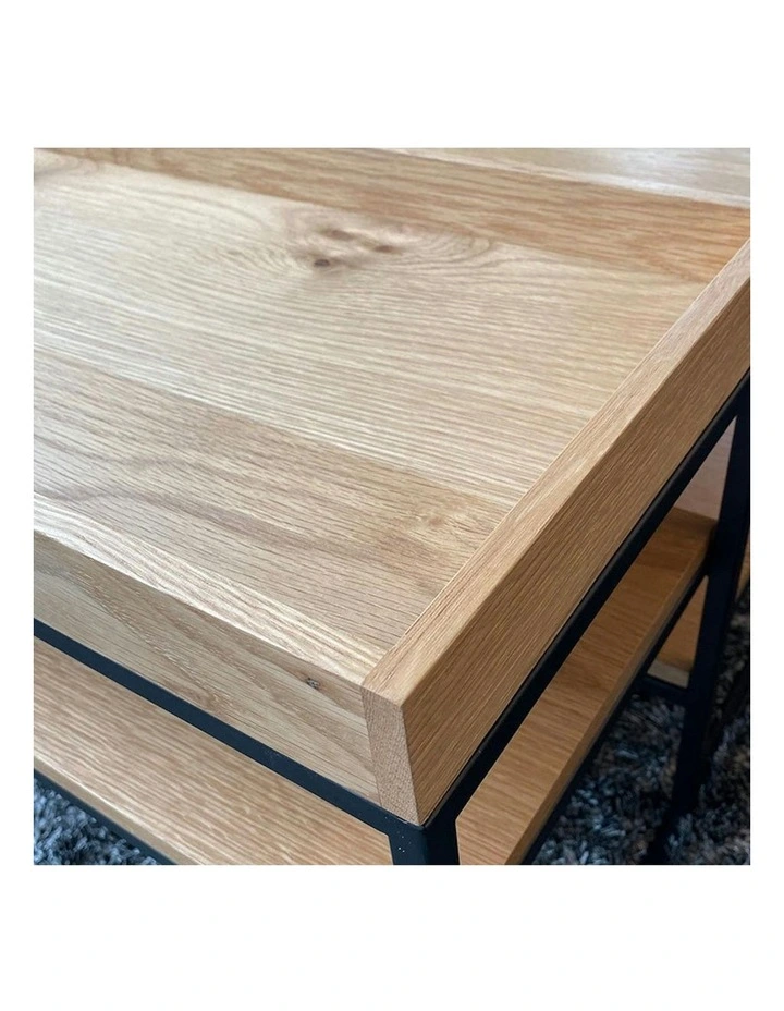 RIVOLI Display Unit Console 90cm - Natural Oak / Black image 5