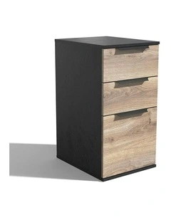 TRIBECA 3 Drawer Filing Pedestal Cabinet - Warm Oak & Black
