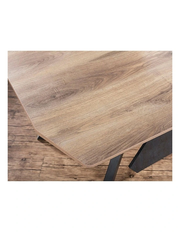 EASTON Sit Stand Electric Lift Executive Desk with Right Return 2.2M - Warm Oak & Black image 3